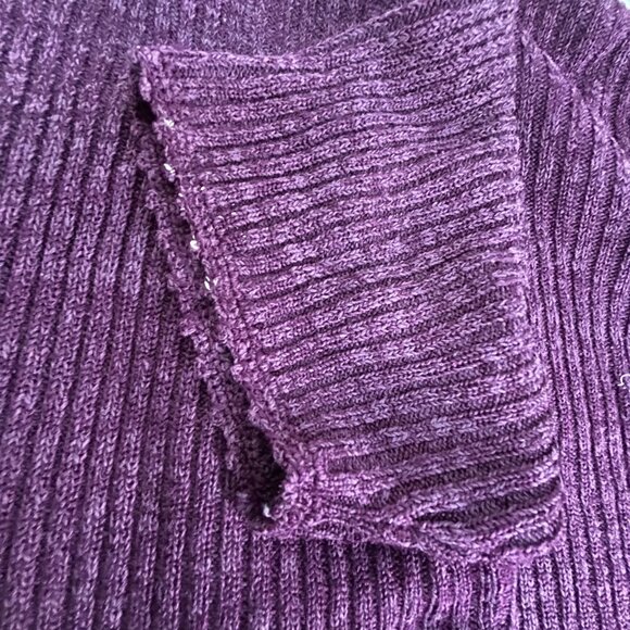 Prophecy By Sag Harbor Womens Purple Knit Cardigan Sweater 2X Silk Blend Buttons - Picture 8 of 9